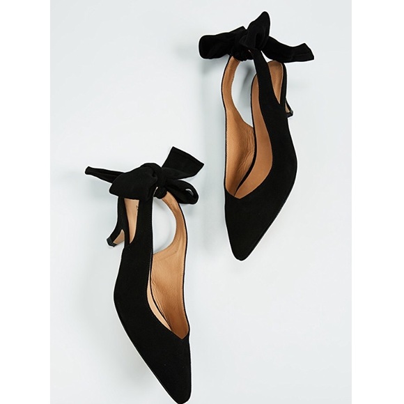 ganni suede slingback pumps